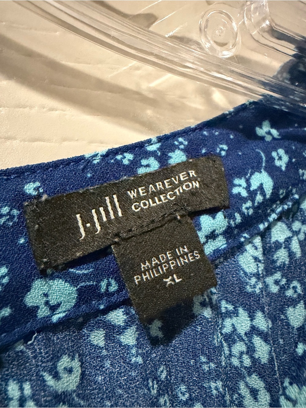 J. Jill XL Blue Floral Sleeveless Maxi Midi Tank Dress Color Block B18 - Picture 4 of 5